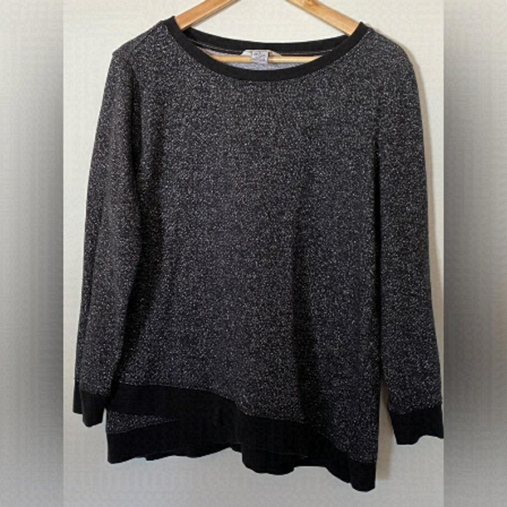 🐦‍⬛HOST PICK🐦‍⬛ Liz Claiborne Weekend Metallic Glitter Pullover Sweater size L